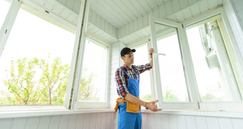 Professional window repair and installation technician
