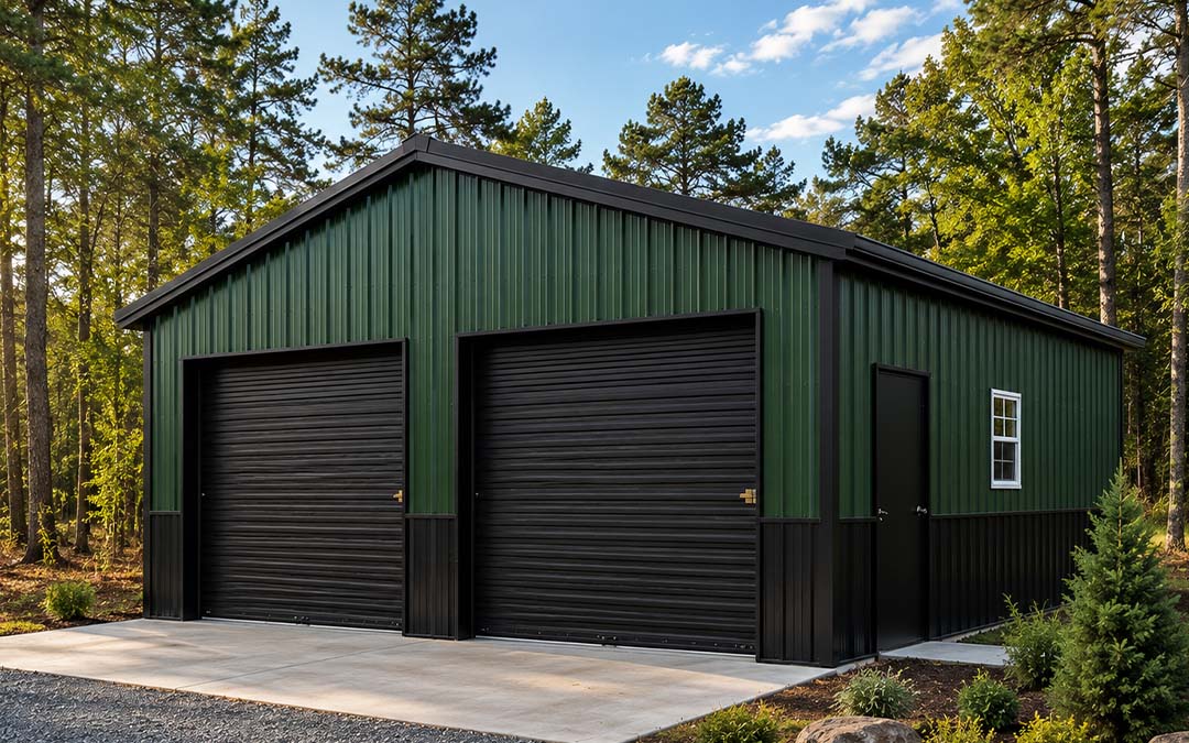 30x20x10 Two Car Metal Garage