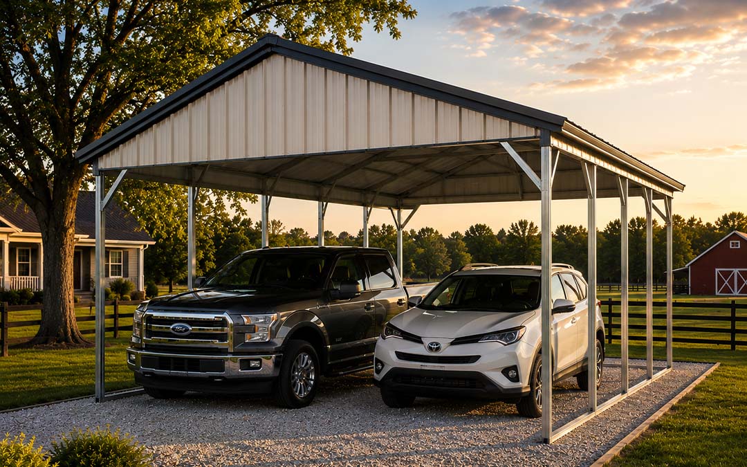 20×26 Vertical Style Metal Carport