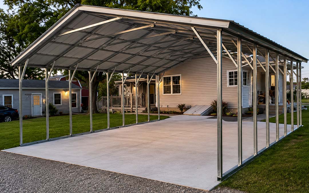22x35 Two Car Carport