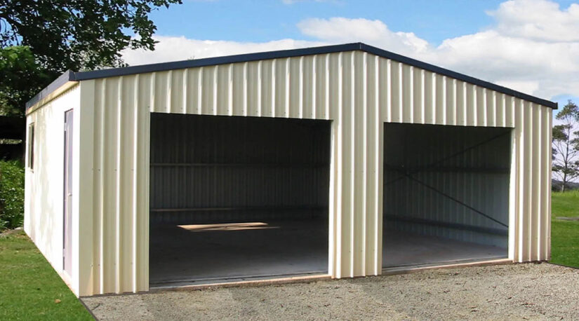 24x30x10 Two Car Steel Shed