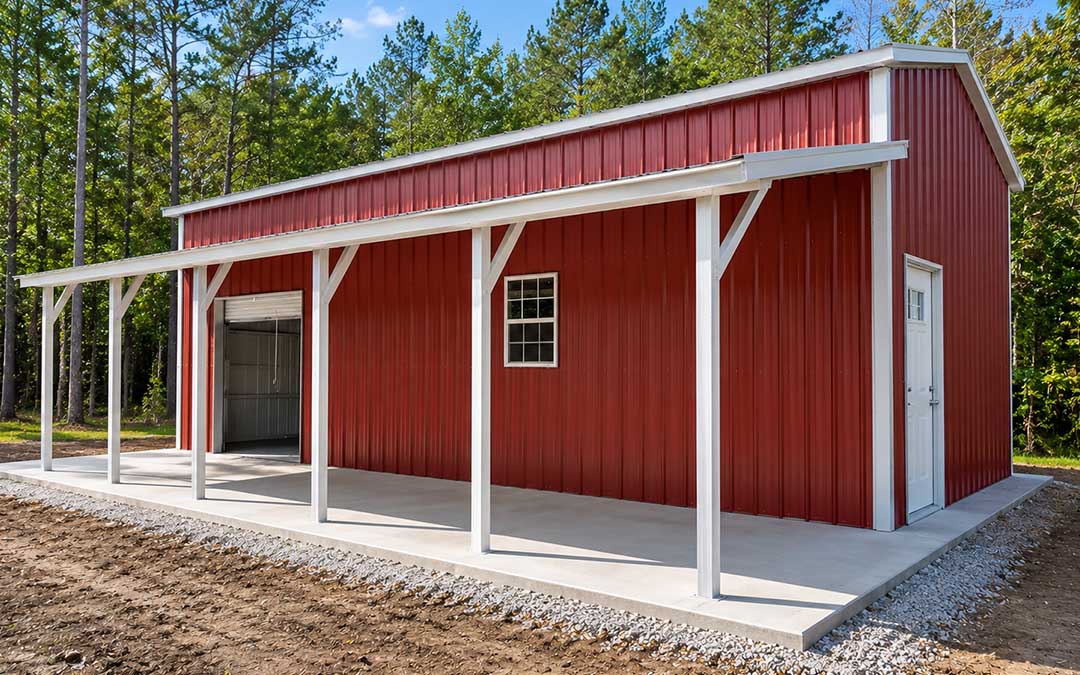 30x40 Metal Workshop with Lean-To