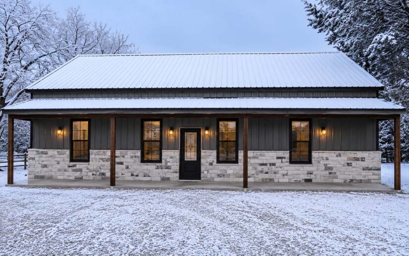 34x40 Two-Bedroom Barndominium with Garage