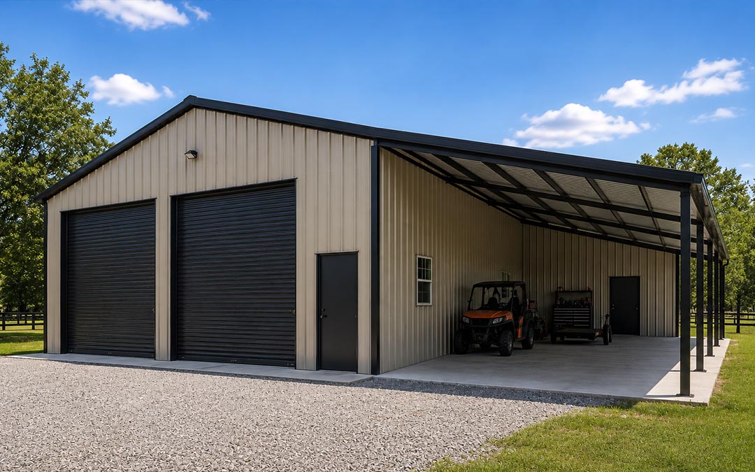 36x30x12 Metal Shed with Lean-To
