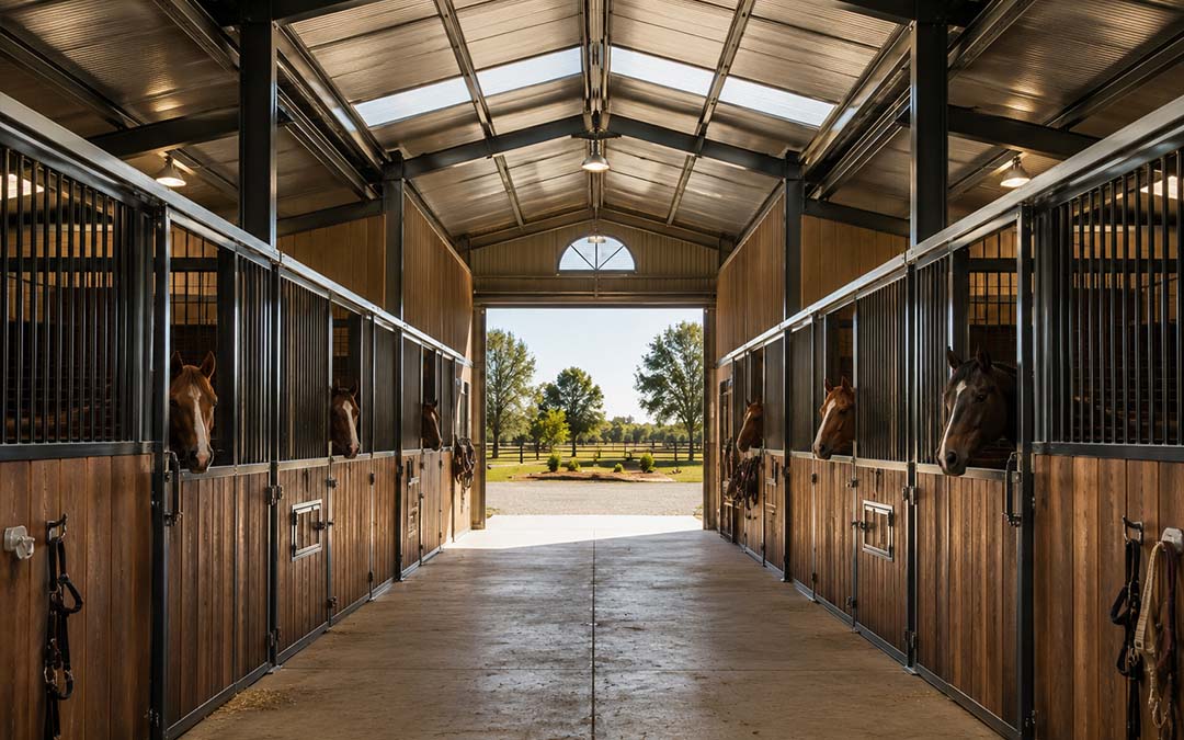 40x56 Center-Aisle Stable Barn