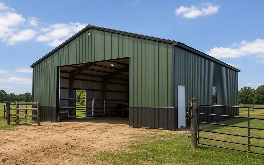 30x40 Metal Livestock Barn