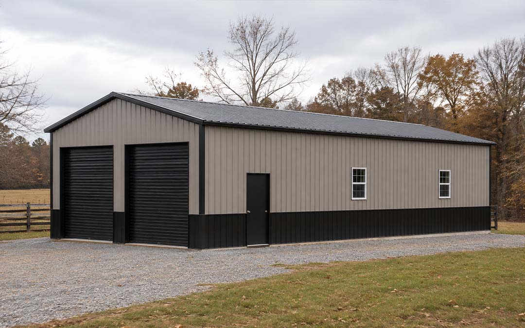 30x60x12 Straight Line Barn