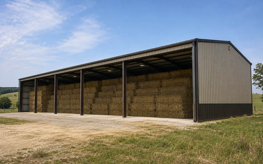 96x24 High-Capacity Steel Hay Barn