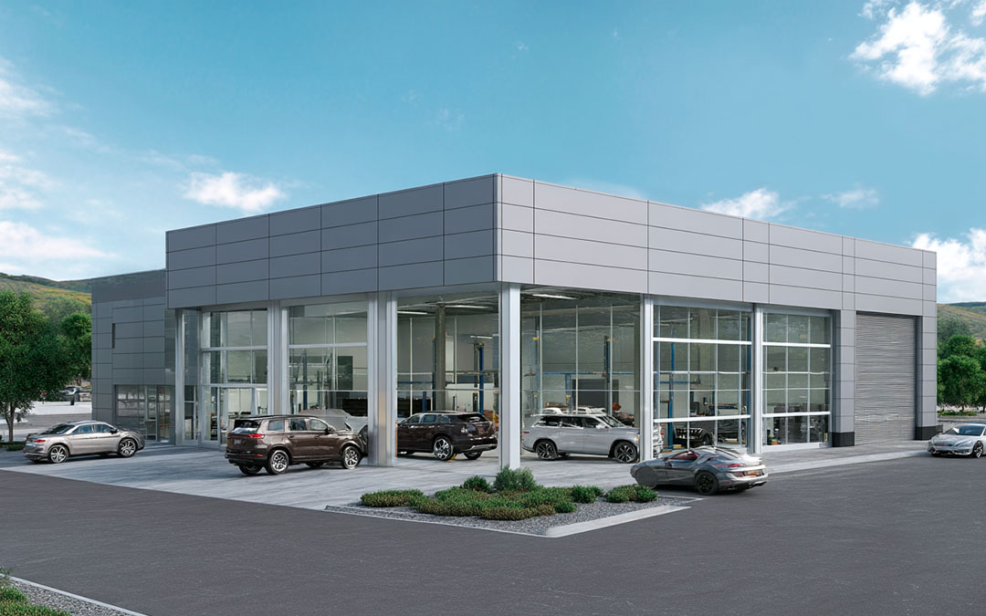 120×150×20 Full-Service Auto Dealership