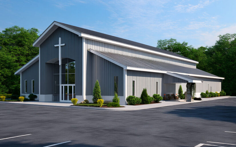60×100×20 Community Church Building – Durable, Custom Metal Buildings ...